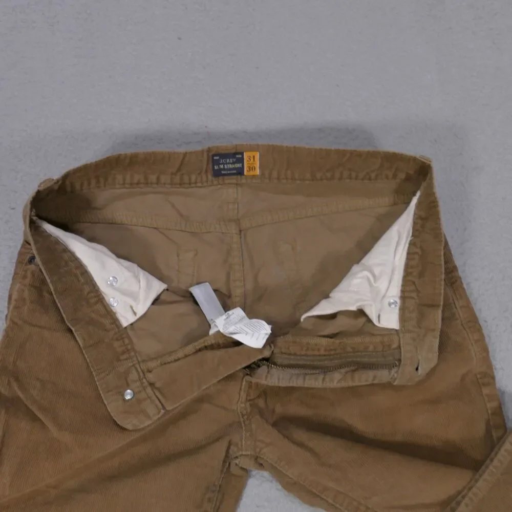 J Crew Pants Mens 31x29 Slim Straight Brown Corduroy
